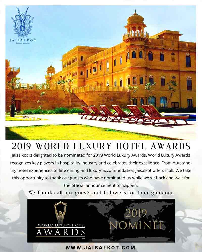 Promotional design for award nomination received by Hotel Jaisalkot